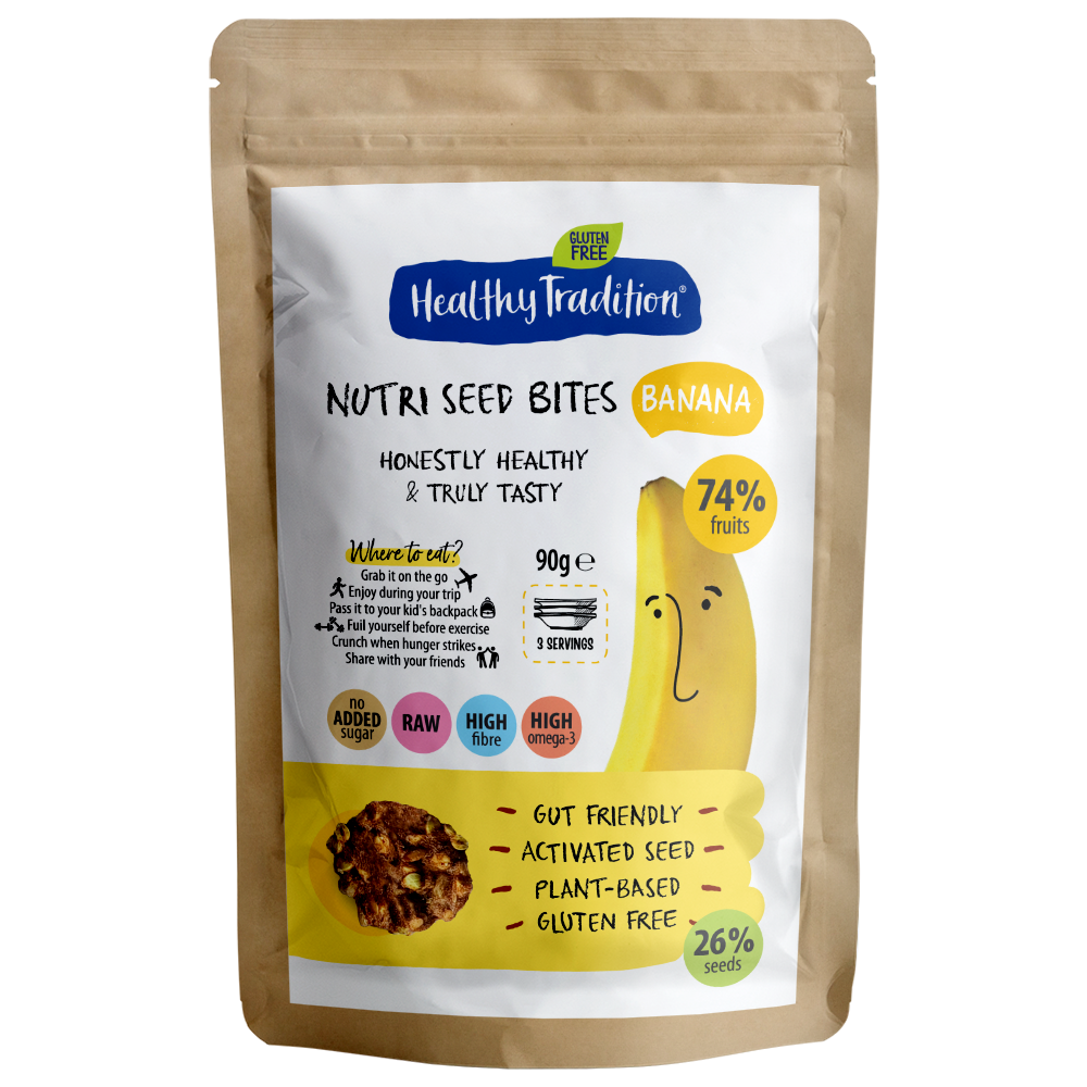 Nutri Seed Bites BANANA - Raw * Vegan * Gluten free * No added sugar